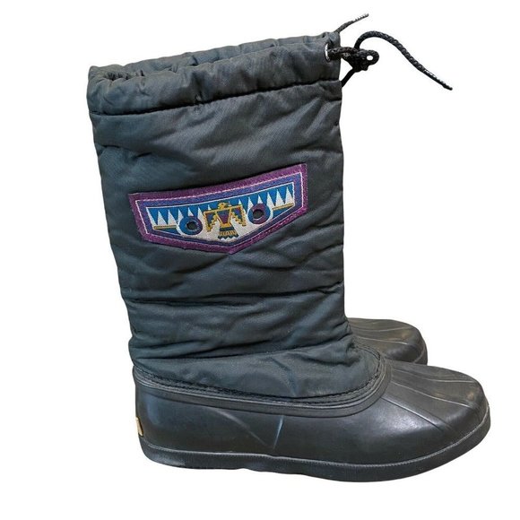 Vtg Sorel Boots Tall Womens 8 Native Design Black Warm - Picture 3 of 8